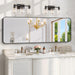 60"X20" Full Length Wall Mirror, Large Black Vanity Mirror with Rounded Corner & Metal Frame, Modern Design for Bathroom, Living Room, Entryway, Hang Horizontal/Vertical