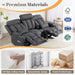 Zero Wall Hugger Power Reclining Sofa with Adjustable Headrest, Electric Reclining Couch with Drop-Down Table,Outlets, Power Loveseat Recliner Sofa for Living Room (Gray, 3 Seat)
