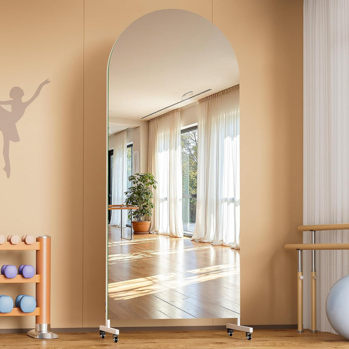 75" X 28" Arched Full Length Mirror on Wheels