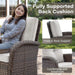 Patio Furniture Swivel Glider PE Wicker Chairs, Outdoor Swivel Rocker Seating with Cushions for Porch Deck Balcony, Brown/Beige
