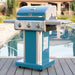 3-Burner Propane BBQ Grill, 30,000 Btus Gas Grill with Cast Iron Cooking Grates, Folding Side Tables & Wheels, Outdoor Grill with Tool Hooks, Teal