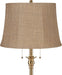 Dyna Traditional 58" Tall Standing Floor Lamp Skinny Pole Pull Chain Gold Antique Brass Finish Living Room Bedroom House Reading Office Home Decor Entryway Dining Natural Burlap Shade