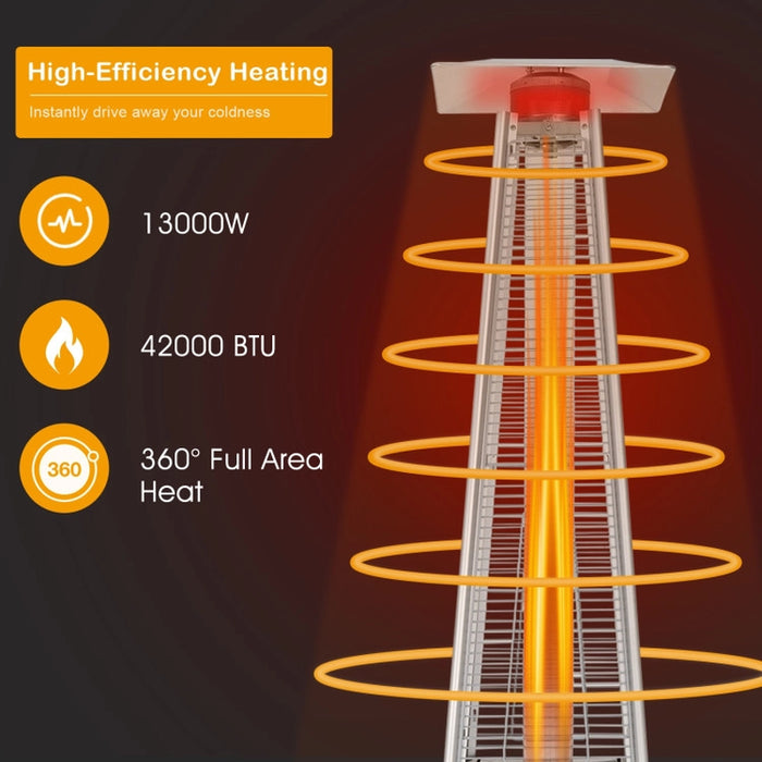 42000 BTU Pyramid Patio Heater with Wheels