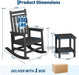 HDPE Rocking Chair Outdoor Set of 2 with Side Table, High Back Rocker
