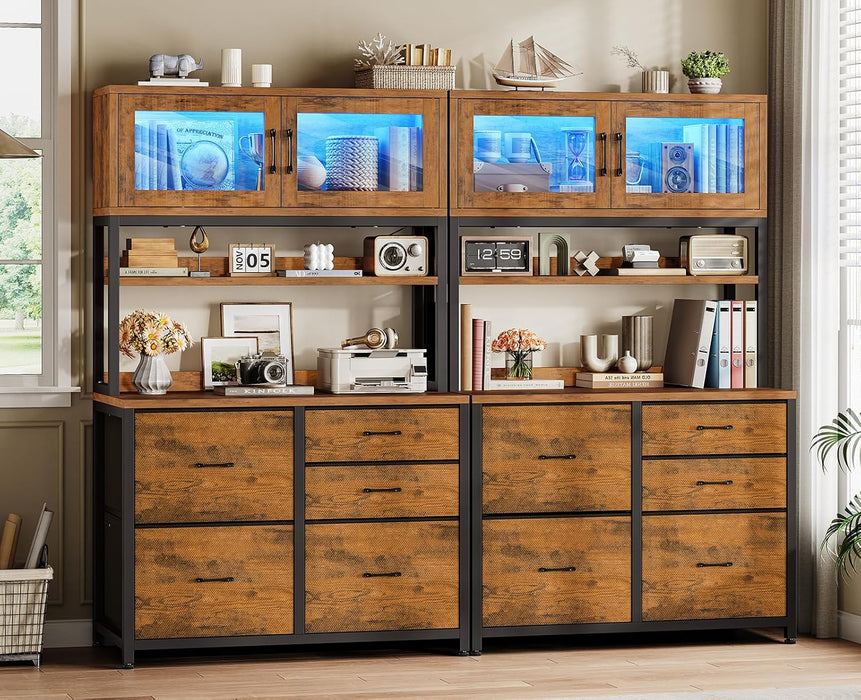 Rustic Brown 31.5 Inch Filing Cabinet StorageShelf
