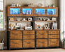 Rustic Brown 31.5 Inch Filing Cabinet StorageShelf