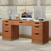 54Inch WalnutFinish ExecutiveDesk With Seven Drawers