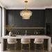 15-Light Modern Luxury Gold round Crystal Chandeliers for Dining Room 24"