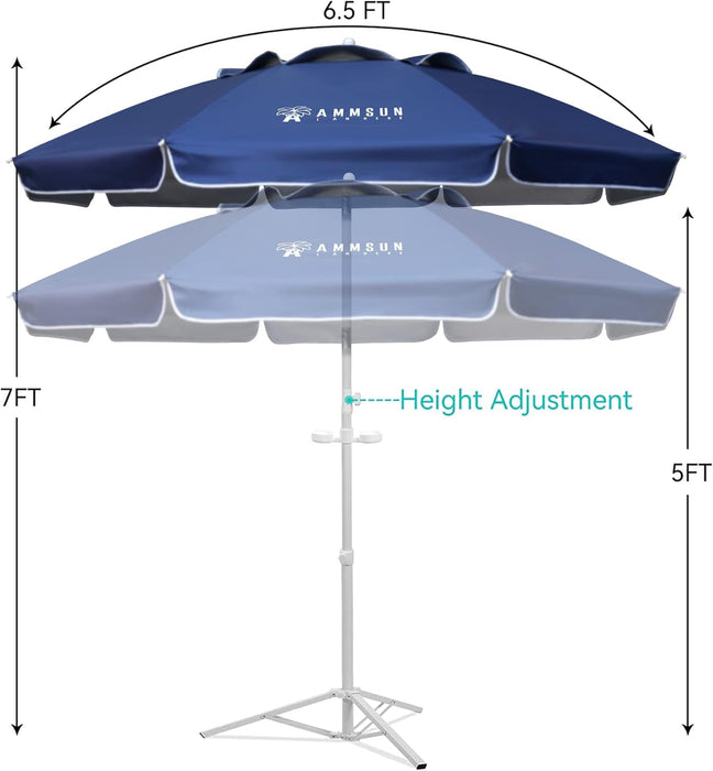 Shade Umbrella, Premium Portable Umbrella with Stand, 6.5Ft Lightweight Sports Umbrella for Sporting Games, Adjustable Instant Sun Protection and Easy to Carry, Navy Blue