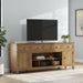 Sharlance Farmhouse 81" TV Stand for Tvs up to 93" with Adjustable Shelves and Wire Management, Light Brown