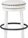 Valebeck 24" Counter Height Upholstered Swivel Stool, White & Black