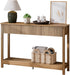 47" Console Table with Drawers, Fluted Narrow Entryway Table with Open Shelf, Farmhouse Sofa Table behind Couch for Hallway, Living Room, Brown