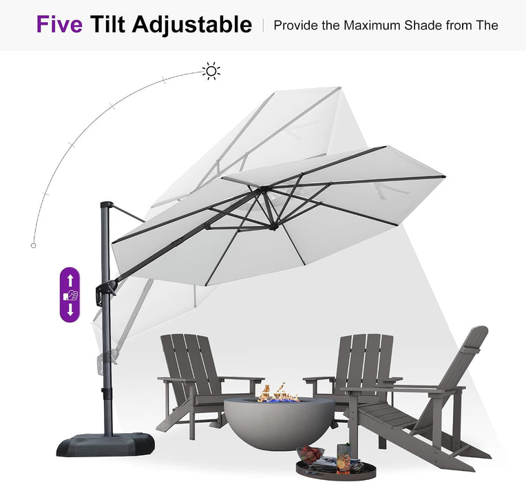 Patio Outdoor Umbrella 11 Feet round for Pool White