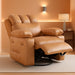 Leather Recliner Chair, Manual Recliner W/Comfortable Arms and Cup Holders for Living Room CF8011 - Cognac, Medium