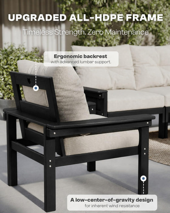 3 Seats HDPE Outdoor Patio Furniture Conversation Set