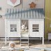 Twin Size White Loft Bed With Windows