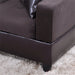 Flannel and PVC Living Room Furniture Sets Sectional Sofa Couch Sets, Modern L Shaped Sectional Sofa Set, Dark Brown(No Ottoman)