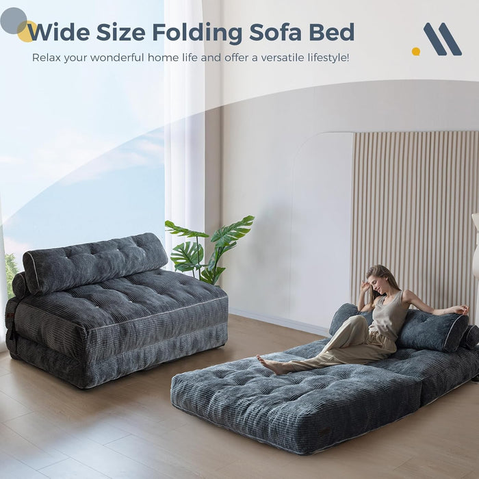 Graphite Grey Foldable SofaBed With Lumbar Support