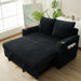 53 Inches Black CorduroyFabric SleeperSofa USBPort