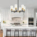 Six Light Black Gold Chandelier Fixture ClearGlassShades