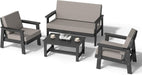 Domi 4 Pieces HDPE Patio Furniture Set, Outdoor Sofa outside Couch Set
