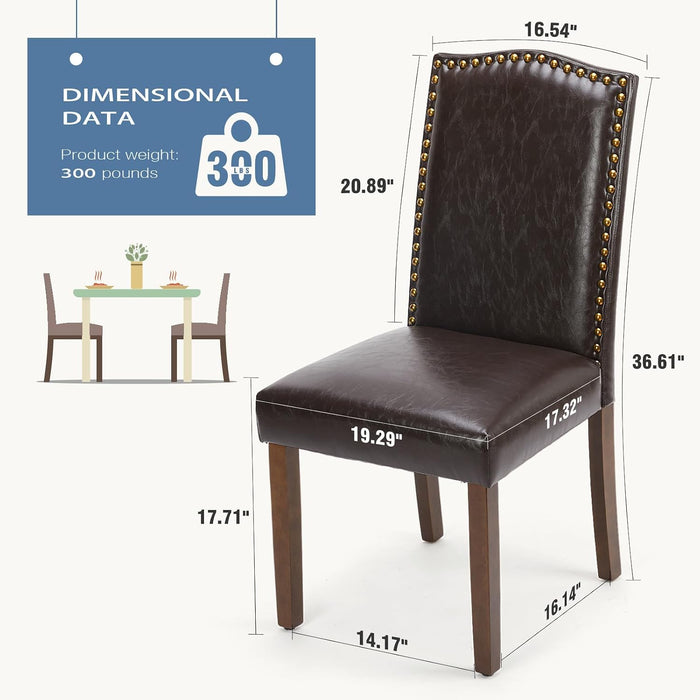 Dining Chairs Set of 6, PU Leather Kitchen Chairs for Living Room
