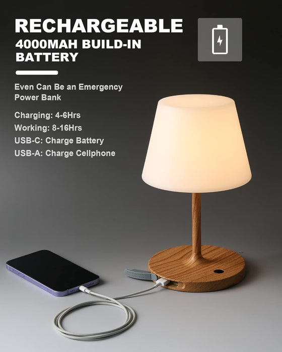 Outdoor Cordless LED Table Lamp Waterproof Rechargeable
