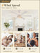 65 Inch White Caged Ceiling Fan With Remote