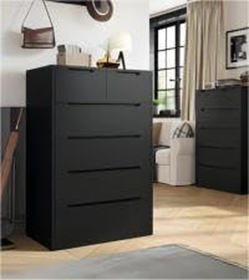 Black 6-Drawer Dresser with Large Storage