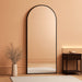 Arched Full Length Mirror, 56"X15" Standing Body Mirror for Wall, with Aluminum Alloy Frame for Bedroom, Living Room, Dressing Room(Black)