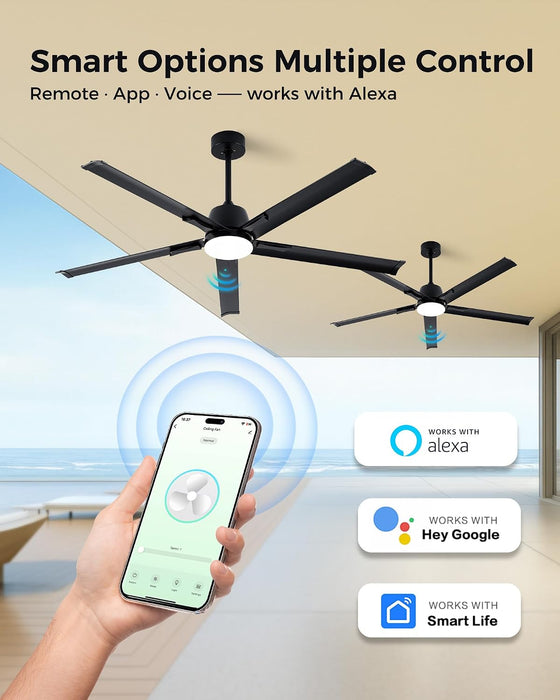 Smart Outdoor Ceiling Fan With Silent Brushless Motor