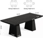 Dining Table for 6 People, Wooden Dining Table, Rectangle Table with Heavy Duty Legs, Modern Dining Table for Kitchen, Dining Room, Black
