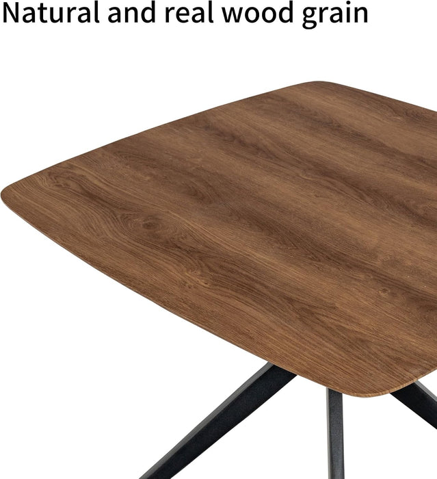 Small Dining Table for 2, Walnut Small Kitchen Table | 34.64" Brown Dining Table for 2, Space-Saving Kitchen & Dining Room Table for Apartments, Coffee, Breakfast