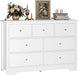 White Dresser with 7 Deep Drawers