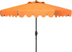 Safavieh PAT8010A Collection Venice Navy and White Single Scallop 9Ft Crank Outdoor Push Button Tilt Umbrella