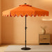 Safavieh PAT8010A Collection Venice Navy and White Single Scallop 9Ft Crank Outdoor Push Button Tilt Umbrella