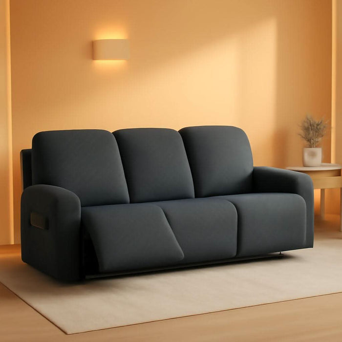 Diamond Recliner Sofa Covers 10-Pieces Stretch Large RV Couch Covers for 4 Seats Reclining Slipcovers Soft Solid Furniture Protector (Grey,4 Seat)