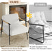 Comfy Chair, Modern Accent Chair with Metal Frame, Cozy Reading Chair with Soft Cushion & Wood Armrest for Bedroom, Living Room, White