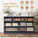 7 Drawer Fluted Dresser with Deep Drawers for Bedroom, Blue丨55 Wide Mid Century Dresser, Modern Chest of Drawers, Wood TV Stand Storage Organizer for Closet, Living Room, Hallway