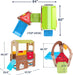Young Explorers Indoor Outdoor Playset for Kids – Modular Climber, Slide & Playhouse Combo – Expandable Toddler Activity Center with Crawl Tunnel, Doors & Easel for Backyard or Playroom