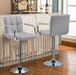 Modern Bar Stools Set of 2 Swivel Kitchen Stool Height Adjustable Square Counter Stool with Back&Armrest PU Leather Stool, Light Grey