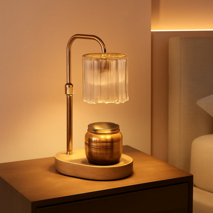 Candle Warmer Lamp with Timer: Gold Candle Warming Lamp Height Adjustable Wax Melt Warmer Dimmable Modern Farmhouse New Home Bedroom Decor Christmas Housewarming Gift for Women