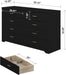 8 Drawer Dresser CharcoalBlack With Goldtone Handles