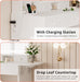 White Vanity Desk Illuminated Mirror Storage Cabinet