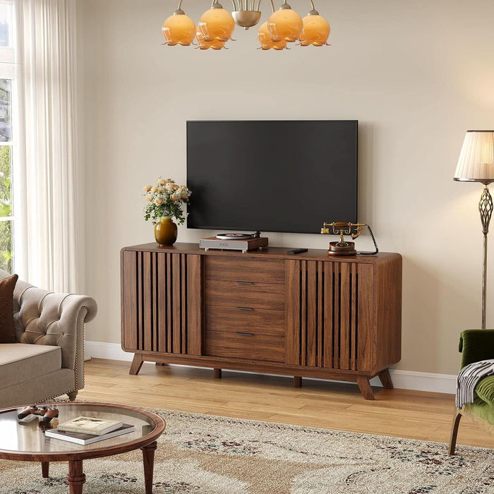 Sideboard Buffet Cabinet with Storage, Fluted Kitchen Cabinet
