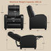 2-Seat Reclining Chair Leather Recliner Sofa Modern Chaise Couch Lounger Sofa for Living Room Home Theater Black