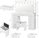 White Makeup Vanity With Illuminated Mirror Drawers