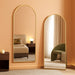 57"×20" Floor Length Mirror, Full Body Standing Mirror, Shatter-Resistant Glass & Slim Alloy Frame, Freestanding/Leaning/Wall Mount for Bedroom, Living Room & Entryway, Gold