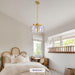 Handcrafted Gold Glass Circular Chandelier 3 Lights