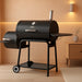 CC1830M 30 Inch Barrel Charcoal Grill with Offset Smoker & Warming Rack, Outdoor BBQ Grill with 811 Sq. In. Grilling Space for Backyard, Patio and Parties, Black